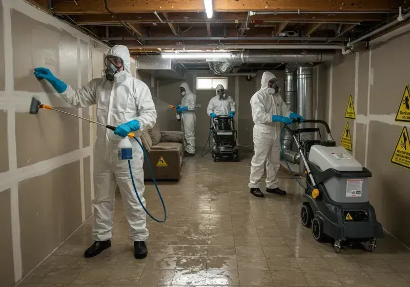 Basement Moisture Removal and Structural Drying process in Stella, PR